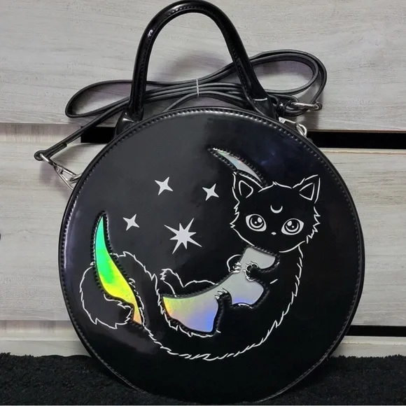 Killstar Black Salem Purse Cat & Moon & Killstar Meowgical Kitty Moon wallet! - Picture 1 of 11